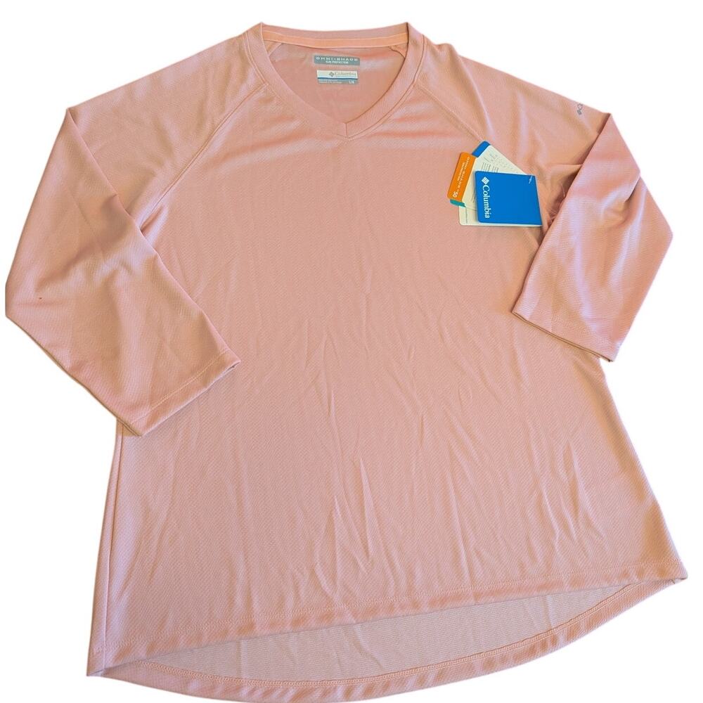 Columbia PFG Omni-Shade Sun Protection Women's V-neck 3/4 Sleeve Large
